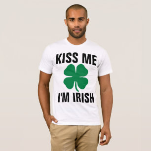 Grappige St.Patrick's dag T-shirts, KISS ME I'M IR T-shirt