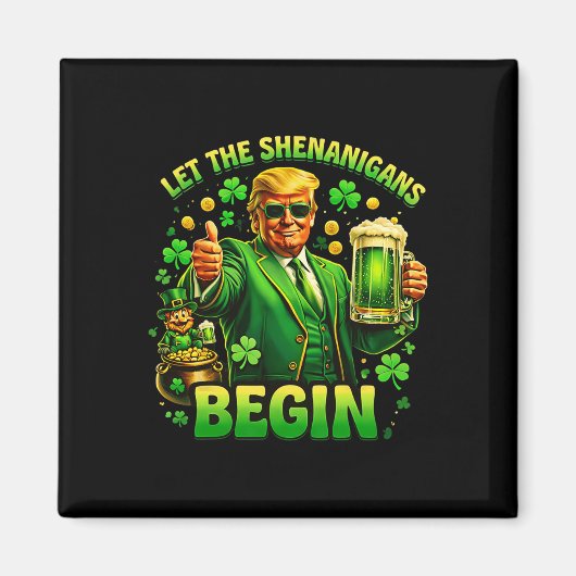Grappige St. Patricks Dag Trump Laat De Schelmenst Magneet (Voorkant)