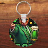 Grappige St. Patricks Dag Trump Laat De Schelmenst Sleutelhanger (Voorkant)