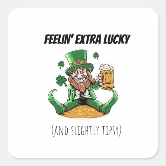 Grappige St. Patrick's Dag Vierkante Sticker (Voorkant)