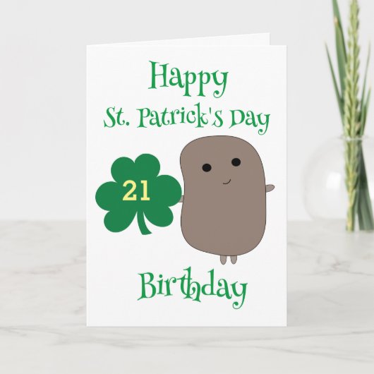 Grappige St. Patrick's Day 21e verjaardag Kaart (Voorkant)
