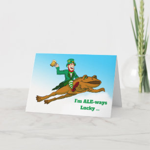 Grappige St. Patrick's Day Ale altijd Lucky Leprec Kaart
