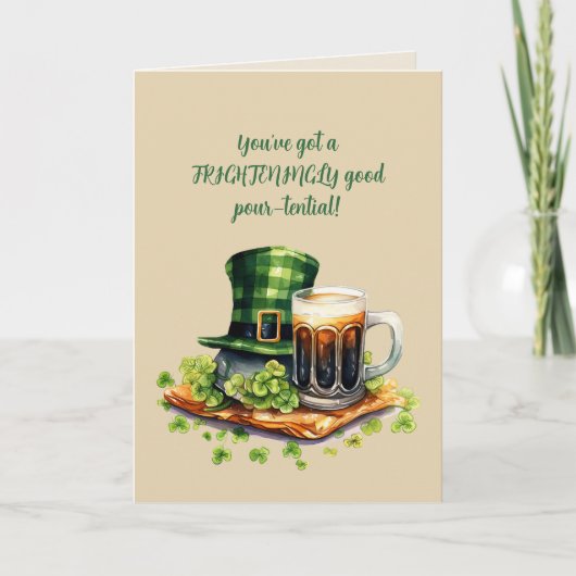 Grappige St. Patrick's Day Bierkaart Kaart (Voorkant)