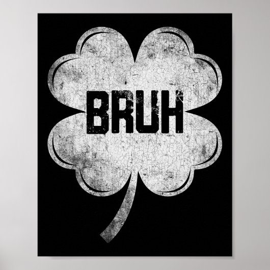 Grappige St Patricks Day Bruh Meme Shamrock Tiener Poster (Voorkant)