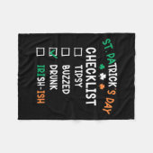 Grappige St. Patrick's Day Checklist 2 Fleece Deken (Voorkant (Horizontaal))