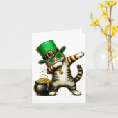 Grappige St Patrick's Day Dabbing Cat St Paddy fam Kaart (Gele Bloem)