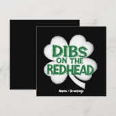  Grappige St. Patrick's Day "Dibs op de roodharige Kaart (Voorkant / Achterkant)
