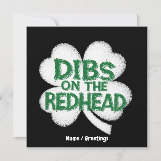  Grappige St. Patrick's Day "Dibs op de roodharige Kaart (Voorkant)