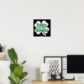  Grappige St. Patrick's Day "Dibs op de roodharige Poster (Thuiskantoor)