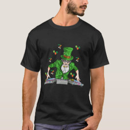 grappige St Patrick's Day Dj Music Man Green T-shirt