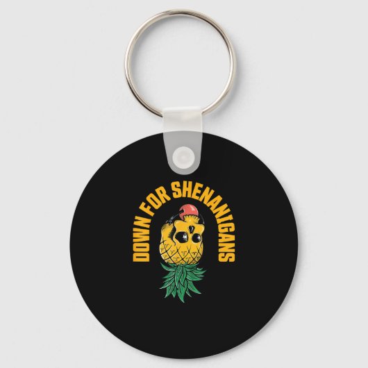 Grappige St Patrick's Day Down voor Shenanigans Sw Sleutelhanger (Voorkant)