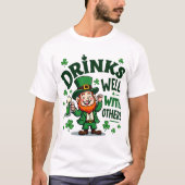 Grappige St. Patrick's Day Drink Leprechaun T-shirt (Voorkant)