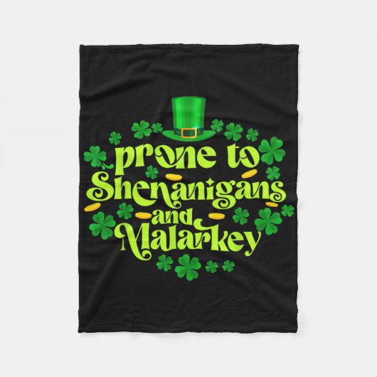 Grappige St. Patrick's Day Gevoelig Voor Schelmens Fleece Deken (Voorkant)