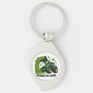 Grappige St. Patrick's Day grappige Tractor Sleutelhanger