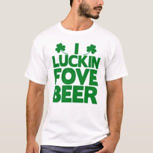 Grappige St. Patrick's Day I Love Beer Shamrock Gr T-shirt