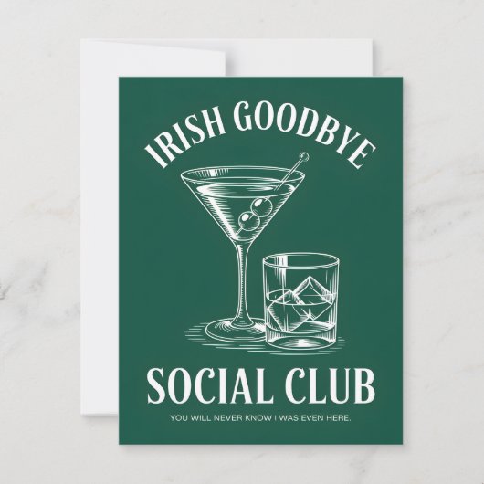 Grappige St. Patrick's Day Ierse Afscheidkaart Feestdagenkaart (Voorkant)