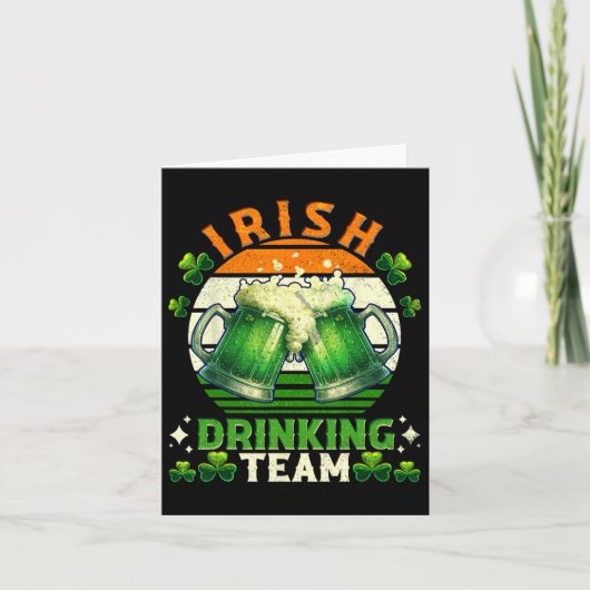 Grappige St. Patrick's Day Ierse Bierdrinkende Tea Kaart (Voorkant)
