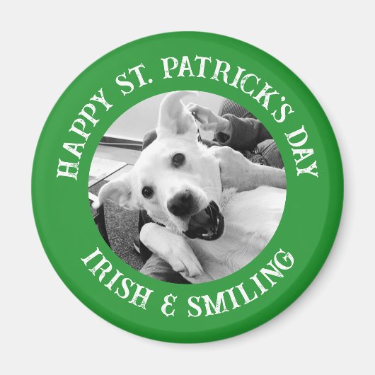 Grappige St. Patrick's Day Ierse en lachende hond Magneet (Voorkant)