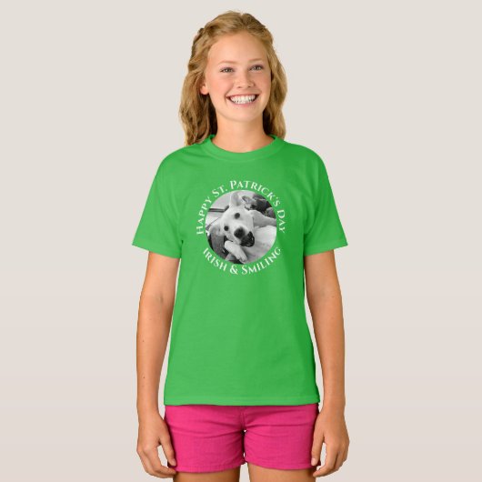 Grappige St. Patrick's Day Ierse en lachende hond T-shirt (Voorkant volledig)