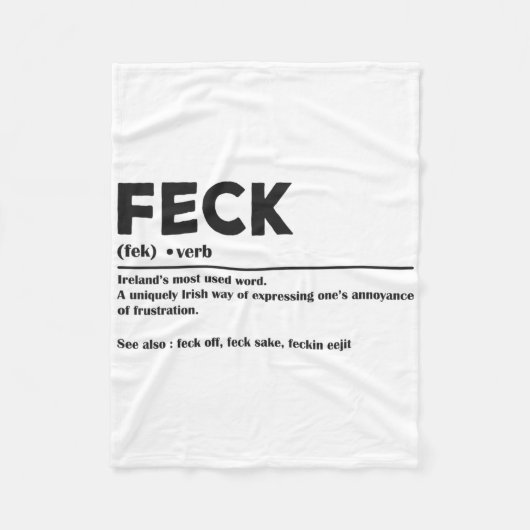 Grappige St. Patricks Day Ierse Feck Definitie Voo Fleece Deken (Voorkant)