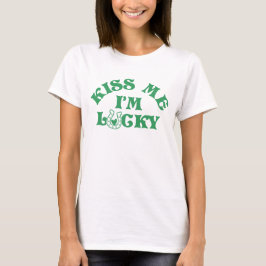 Grappige St Patricks Day Kiss Me I'm Lucky Group T-shirt