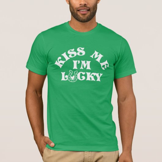 Grappige St Patricks Day Kiss Me I'm Lucky Group T-shirt (Voorkant)