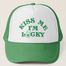 Grappige St Patricks Day Kiss Me I'm Lucky Group Trucker Pet