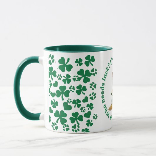 Grappige St. Patrick's Day Mok - Leprechaun Cat (Links)