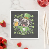 Grappige St. Patrick's Day-pug met bierpul Servet (Insitu)