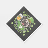 Grappige St. Patrick's Day-pug met bierpul Servet (Hoek)
