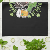 Grappige St. Patrick's Day-pug met bierpul Theedoek (Gevouwen)