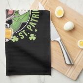 Grappige St. Patrick's Day-pug met bierpul Theedoek (Quarter Fold)