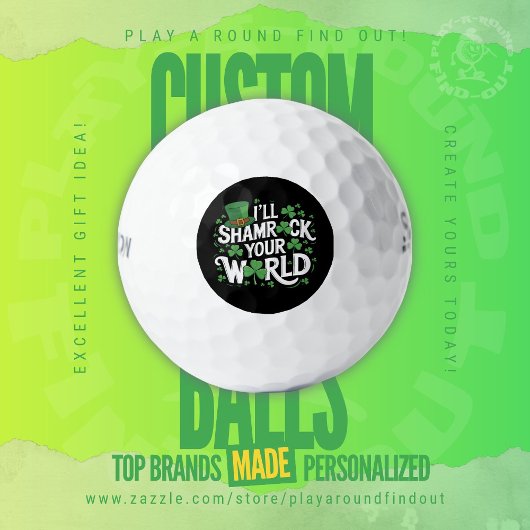 Grappige St. Patrick's Day Shamrock Klaver Titleis Golfballen