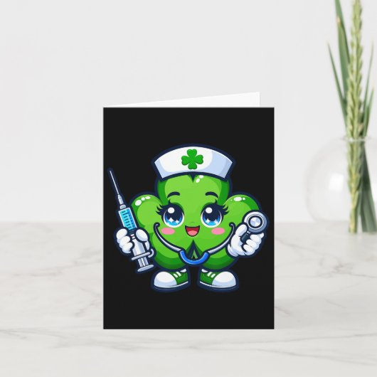 Grappige St Patrick's Day Shamrock Nurse Stethosco Kaart (Voorkant)