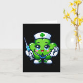 Grappige St Patrick's Day Shamrock Nurse Stethosco Kaart (Gele Bloem)