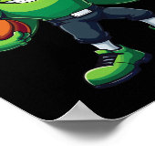 Grappige St. Patrick's Day Shamrock Speelt Voetbal Poster (Hoek)