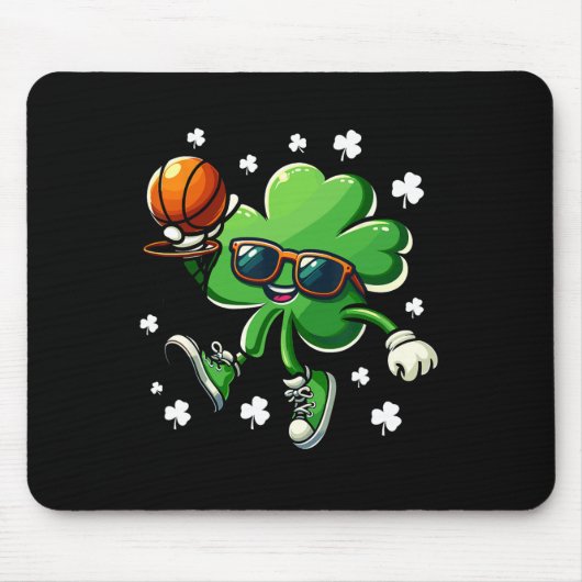Grappige St. Patrick's Day Shamrock Spelende Skele Muismat (Voorkant)