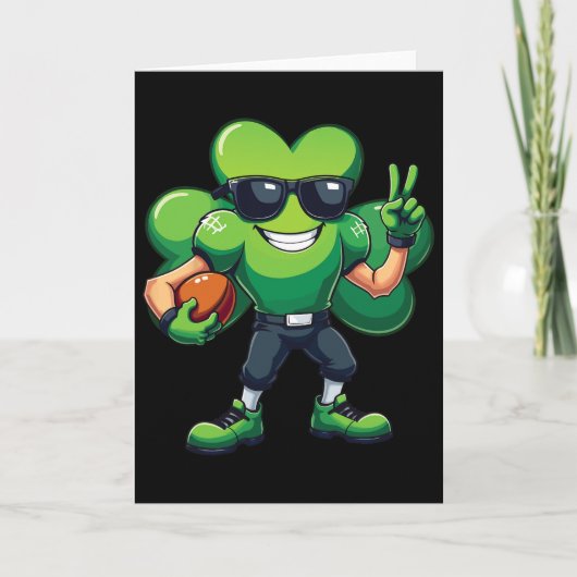 Grappige St. Patrick's Day Shamrock Voetbal Gif Kaart (Voorkant)