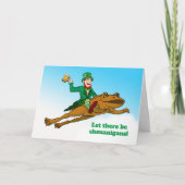 Grappige St. Patrick's Day Shenanigans Leprechaun Kaart (Voorkant)