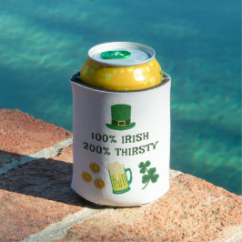 Grappige St. Patrick's Day tekst, dorstige Ier Blikjeskoeler