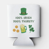 Grappige St. Patrick's Day tekst, dorstige Ier Blikjeskoeler (Achterkant)