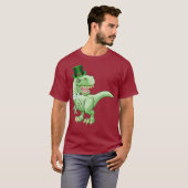 Grappige St Patricks Day Tree Ierse Dinosaurus Met T-shirt (Voorkant volledig)