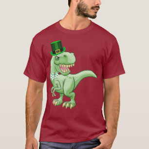 Grappige St Patricks Day Tree Ierse Dinosaurus Met T-shirt