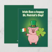 Grappige St. Patrick's Day varkenskaart Feestdagenkaart (Voorkant / Achterkant)