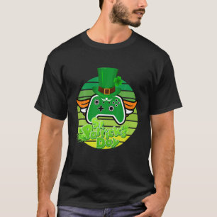 Grappige St. Patrick's Day Videogame Ierse Vlag Sh T-shirt