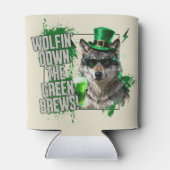 Grappige St. Patrick's Day Wolf Blikkoeler Blikjeskoeler (Achterkant)