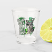 Grappige St. Patrick's Day Wolf Ierse Feest Favor Shot Glas (Voorkant)
