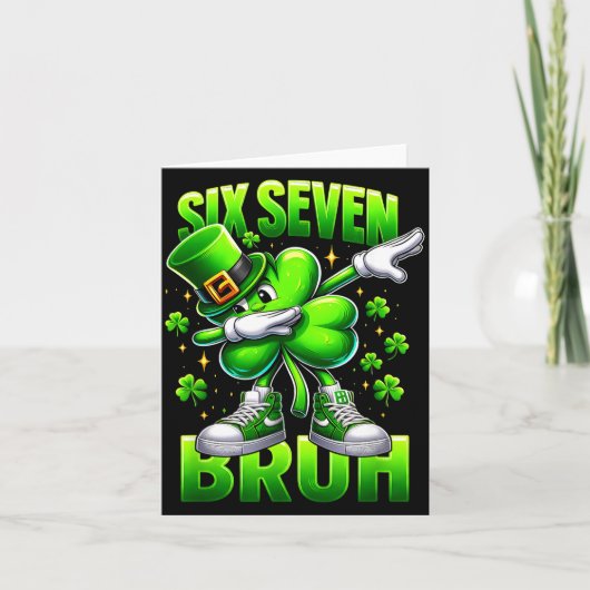 Grappige St Patrick's Day Zes Zeven Bruh 67 Meme S Kaart (Voorkant)