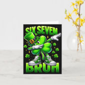 Grappige St Patrick's Day Zes Zeven Bruh 67 Meme S Kaart (Gele Bloem)