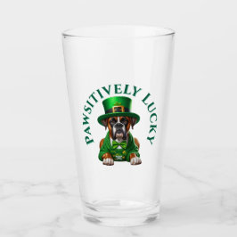 Grappige St Patrick's Dog Pawsitief Gelukkig Glas